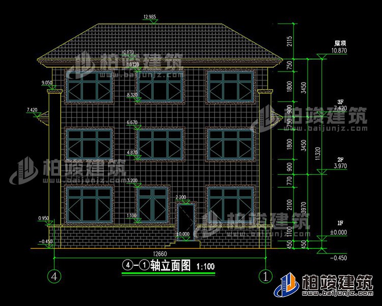 背立面图