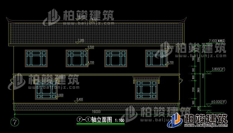 背立面图